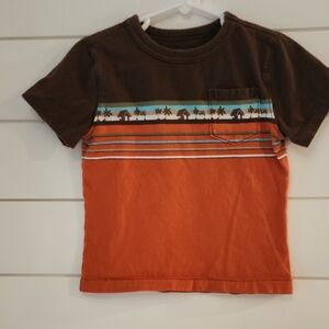 GAP Brown and Orange Short Sleeve Tee with Geometric Band
